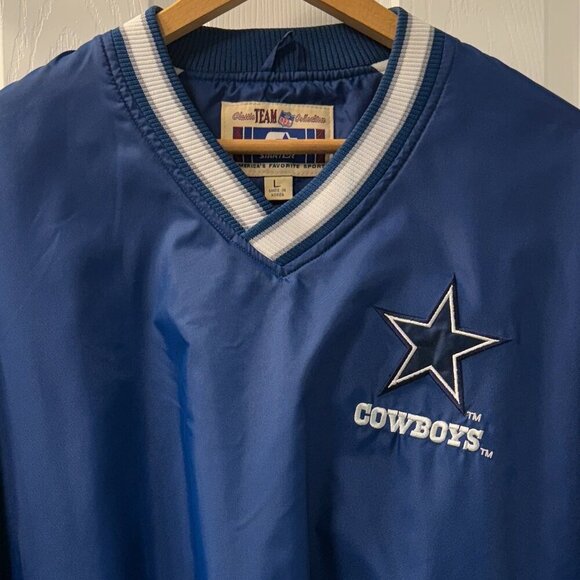 Vintage 90s Deion Sanders STARTER Classic Dallas Cowboys Pullover Jacket - Large - Picture 3 of 9